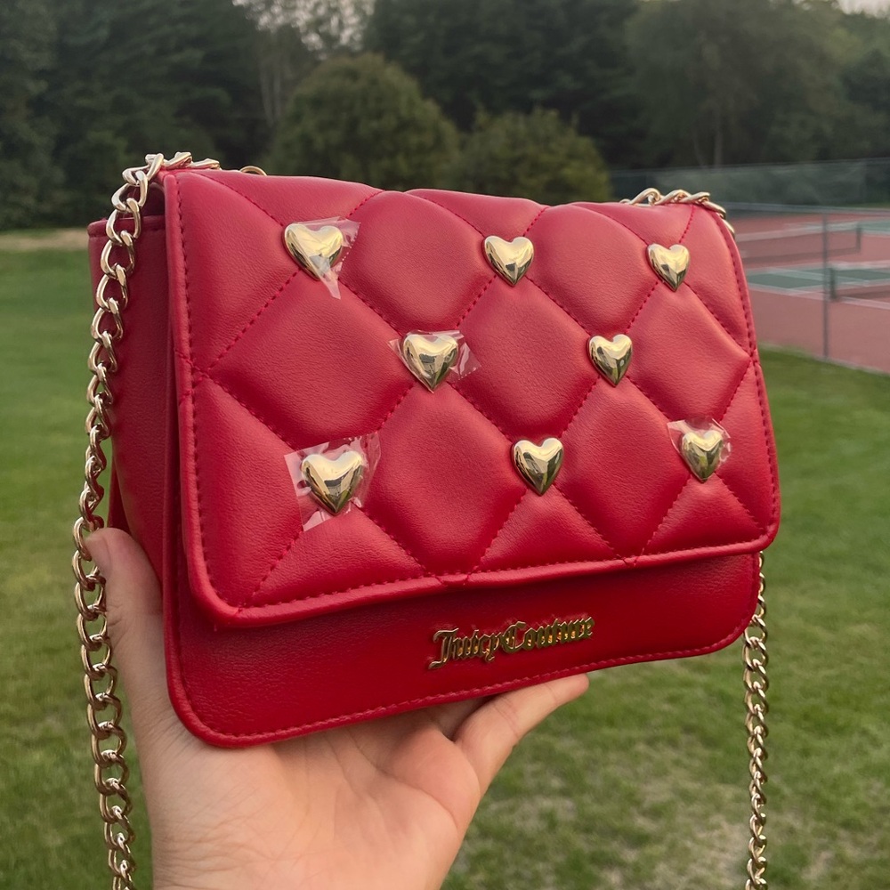 Juicy Couture Y2K Colorful Love Flap Crossbody Bag Cool Red NWT